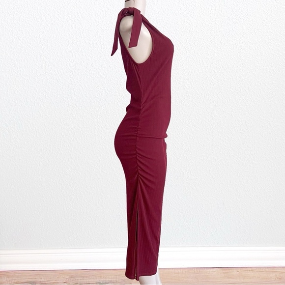 NEW Privacy Please/Revolve ‘Hazel’ One Shoulder Holiday Party Dress Burgundy XL - Picture 9 of 13
